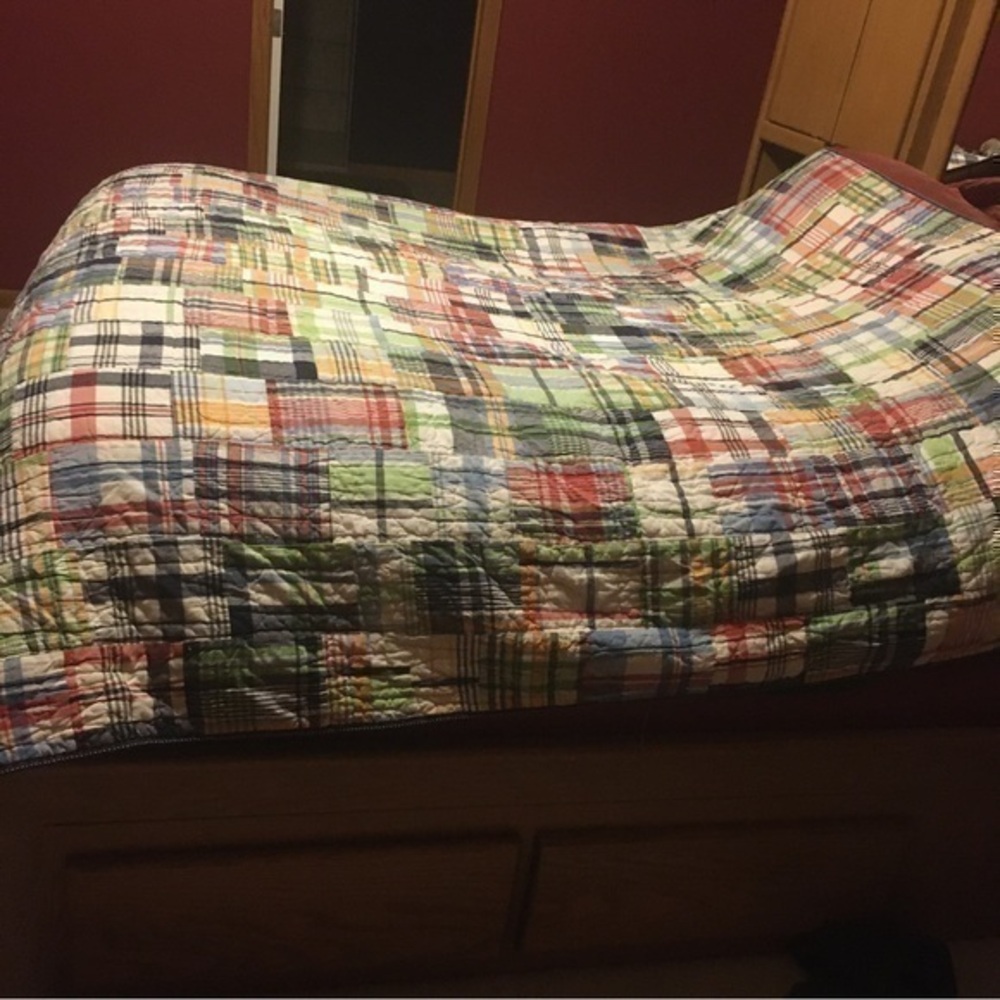 Pottery Barn Kids Full size plaid Madras reversible comforter